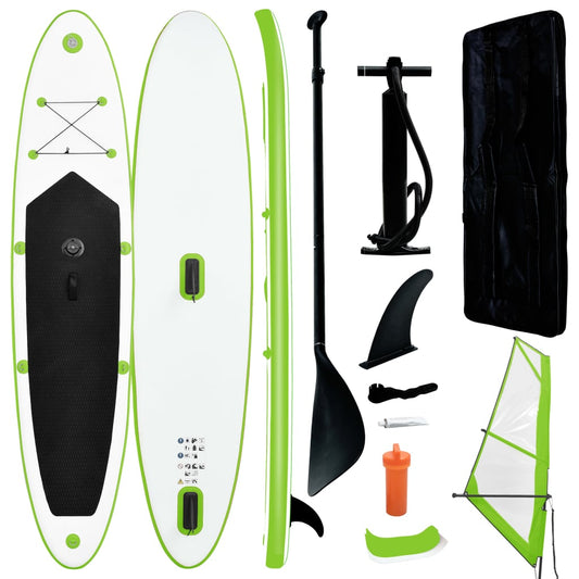 Stand Up Paddle Board SUP Set mit Segel Grün und Weiß - gehpaddeln SUP Finde dein SUP Board - Stand Up Paddle Boards Shop - gehpaddeln.de - Günstige Preise, kostenlose Lieferung & 30 Tage Geld zurück Garantie!