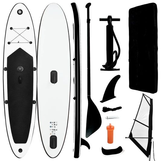 Stand Up Paddle Board SUP Set mit Segel Schwarz Weiß - gehpaddeln SUP Finde dein SUP Board - Stand Up Paddle Boards Shop - gehpaddeln.de - Günstige Preise, kostenlose Lieferung & 30 Tage Geld zurück Garantie!