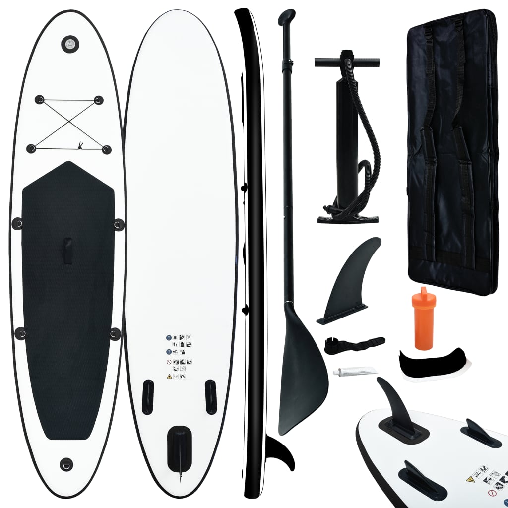 Stand Up Paddle Board SUP Set Schwarz und Weiß - gehpaddeln SUP Finde dein SUP Board - Stand Up Paddle Boards Shop - gehpaddeln.de - Günstige Preise, kostenlose Lieferung & 30 Tage Geld zurück Garantie!