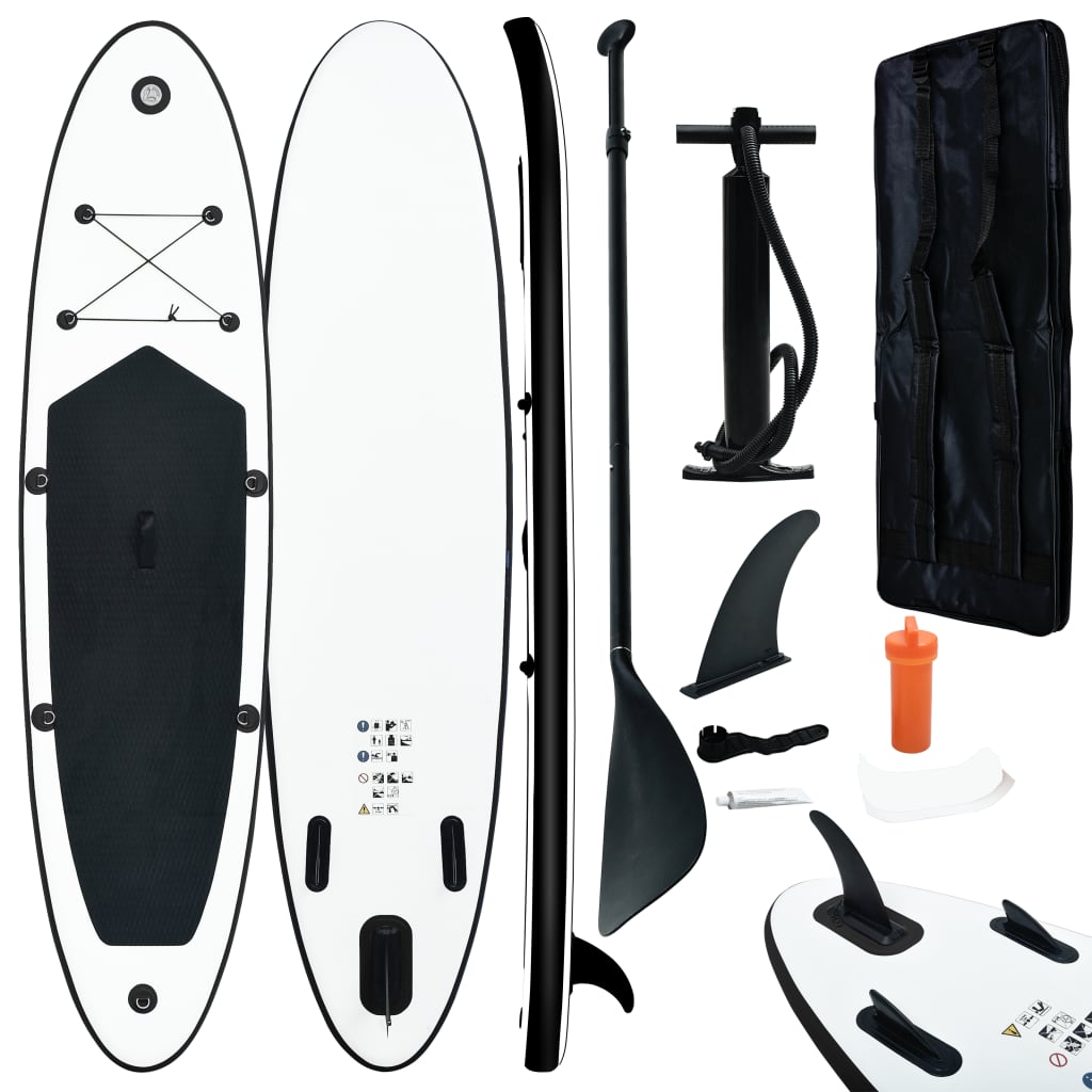 Stand Up Paddle Board SUP Set Schwarz und Weiß - gehpaddeln SUP Finde dein SUP Board - Stand Up Paddle Boards Shop - gehpaddeln.de - Günstige Preise, kostenlose Lieferung & 30 Tage Geld zurück Garantie!
