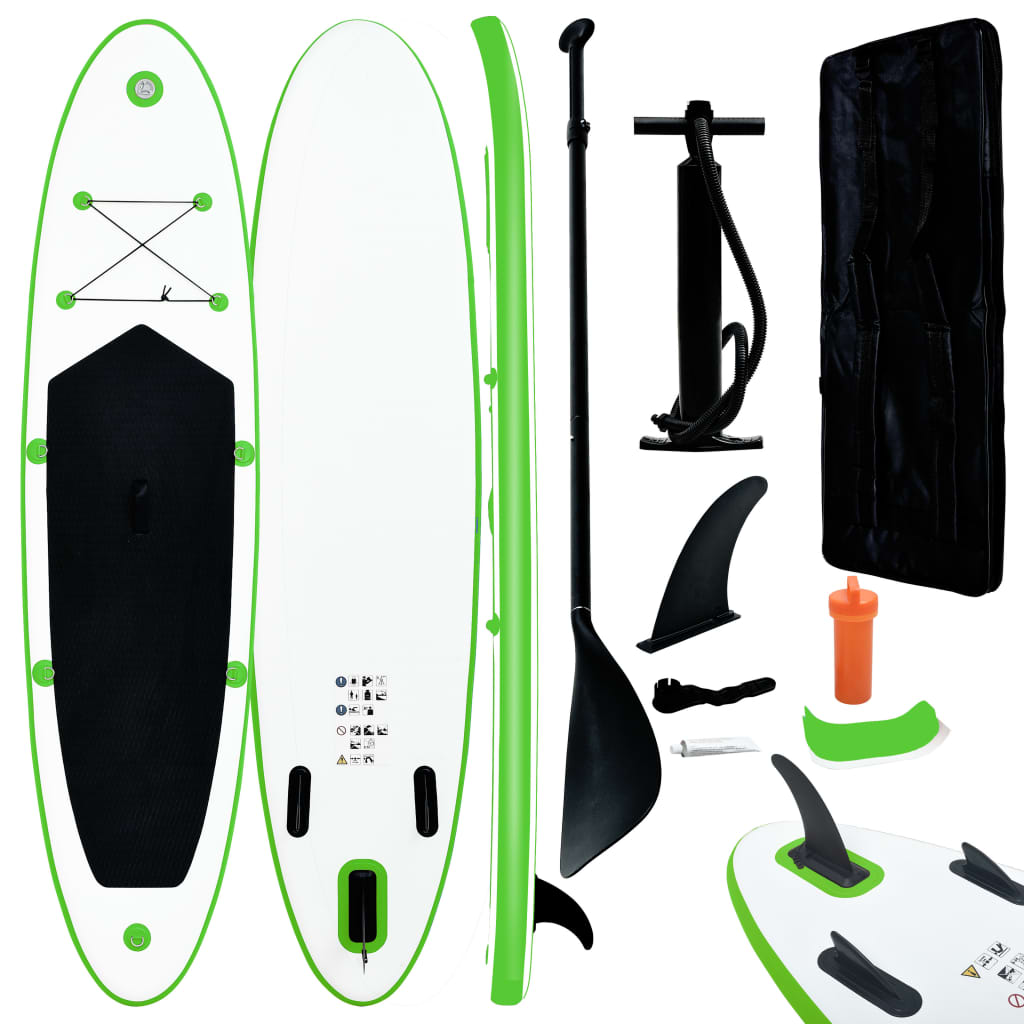 Stand Up Paddle Board SUP Set Grün und Weiß - gehpaddeln SUP Finde dein SUP Board - Stand Up Paddle Boards Shop - gehpaddeln.de - Günstige Preise, kostenlose Lieferung & 30 Tage Geld zurück Garantie!