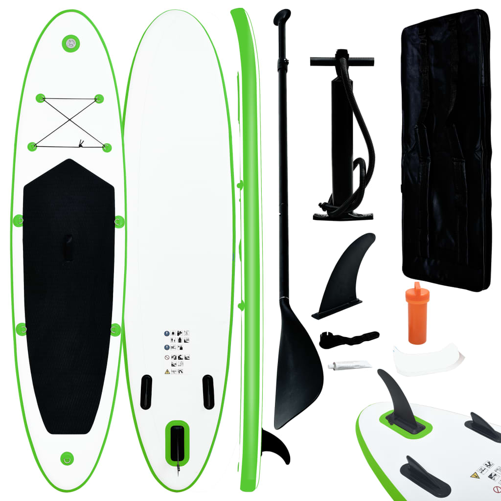 Stand Up Paddle Board SUP Set Grün und Weiß - gehpaddeln SUP Finde dein SUP Board - Stand Up Paddle Boards Shop - gehpaddeln.de - Günstige Preise, kostenlose Lieferung & 30 Tage Geld zurück Garantie!